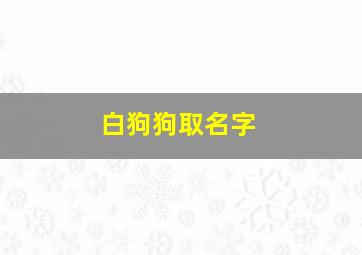 白狗狗取名字