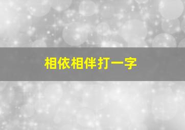 相依相伴打一字