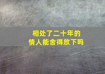 相处了二十年的情人能舍得放下吗