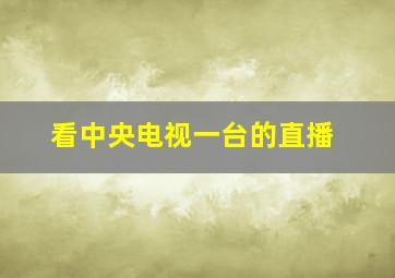 看中央电视一台的直播