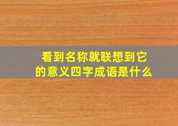 看到名称就联想到它的意义四字成语是什么