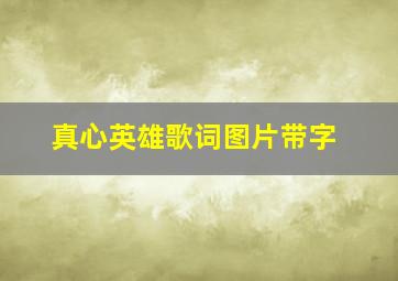 真心英雄歌词图片带字