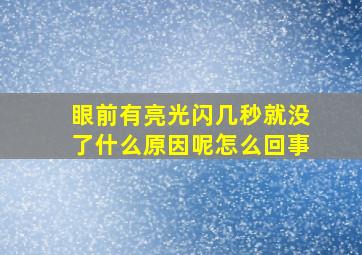 眼前有亮光闪几秒就没了什么原因呢怎么回事