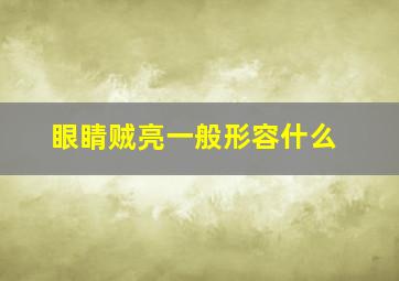 眼睛贼亮一般形容什么