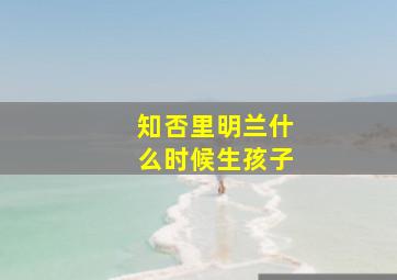 知否里明兰什么时候生孩子