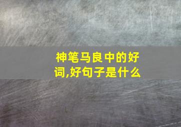 神笔马良中的好词,好句子是什么