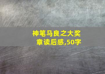 神笔马良之大奖章读后感,50字