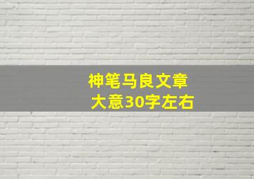 神笔马良文章大意30字左右