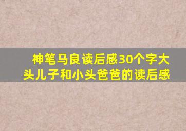 神笔马良读后感30个字大头儿子和小头爸爸的读后感