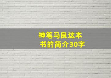 神笔马良这本书的简介30字