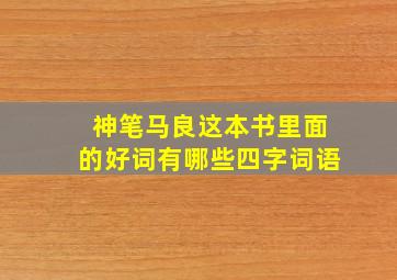 神笔马良这本书里面的好词有哪些四字词语