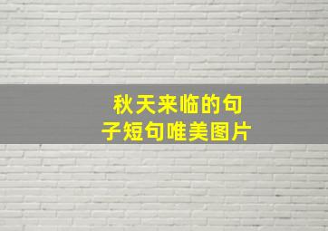 秋天来临的句子短句唯美图片