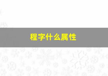 程字什么属性