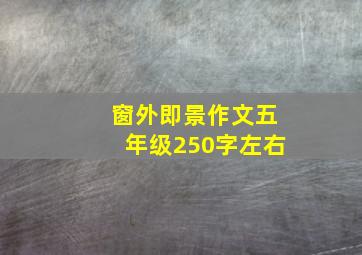 窗外即景作文五年级250字左右