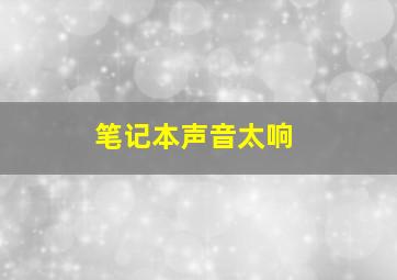 笔记本声音太响