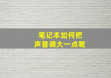 笔记本如何把声音调大一点呢