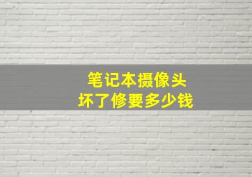 笔记本摄像头坏了修要多少钱