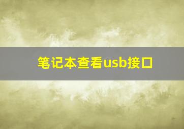 笔记本查看usb接口