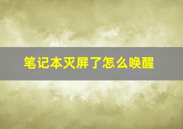 笔记本灭屏了怎么唤醒