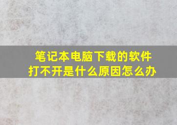 笔记本电脑下载的软件打不开是什么原因怎么办