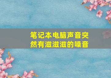 笔记本电脑声音突然有滋滋滋的噪音