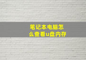 笔记本电脑怎么查看u盘内存