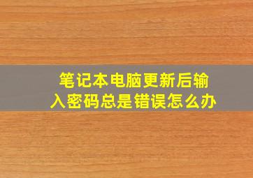 笔记本电脑更新后输入密码总是错误怎么办