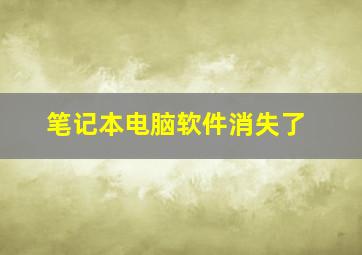 笔记本电脑软件消失了