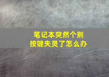 笔记本突然个别按键失灵了怎么办