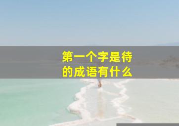 第一个字是待的成语有什么