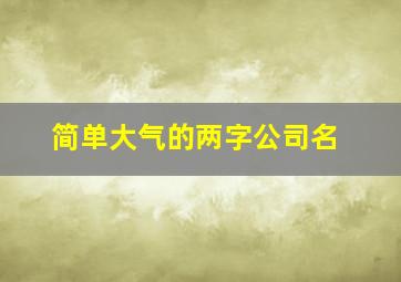 简单大气的两字公司名