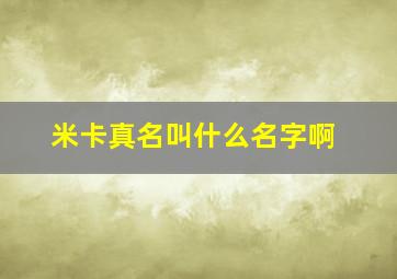 米卡真名叫什么名字啊