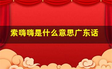 索嗨嗨是什么意思广东话