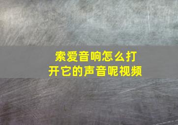 索爱音响怎么打开它的声音呢视频