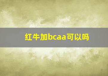 红牛加bcaa可以吗