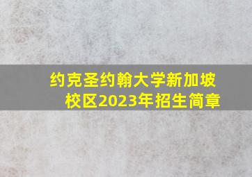 约克圣约翰大学新加坡校区2023年招生简章