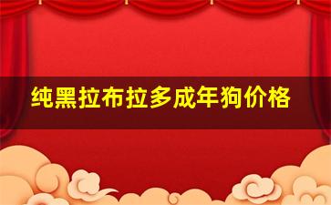 纯黑拉布拉多成年狗价格