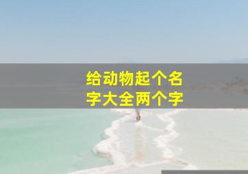 给动物起个名字大全两个字