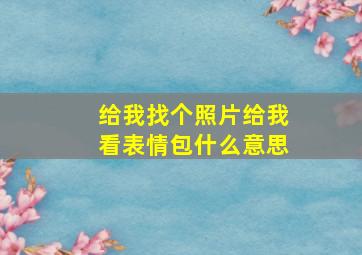 给我找个照片给我看表情包什么意思