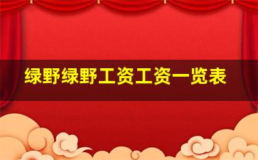 绿野绿野工资工资一览表