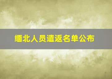 缅北人员遣返名单公布