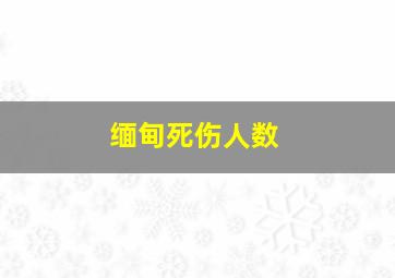 缅甸死伤人数