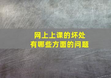 网上上课的坏处有哪些方面的问题