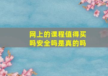 网上的课程值得买吗安全吗是真的吗