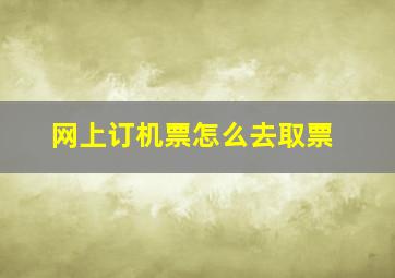 网上订机票怎么去取票