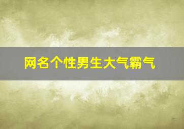 网名个性男生大气霸气