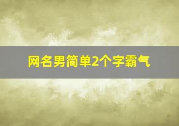 网名男简单2个字霸气