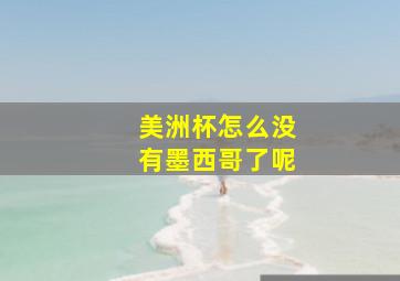 美洲杯怎么没有墨西哥了呢