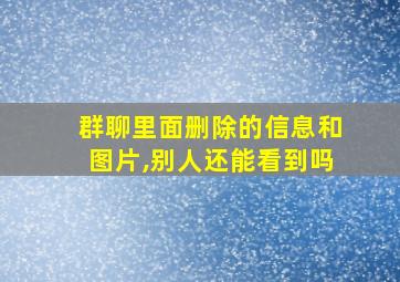 群聊里面删除的信息和图片,别人还能看到吗