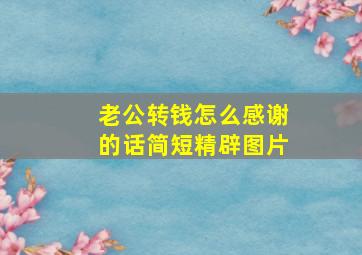 老公转钱怎么感谢的话简短精辟图片